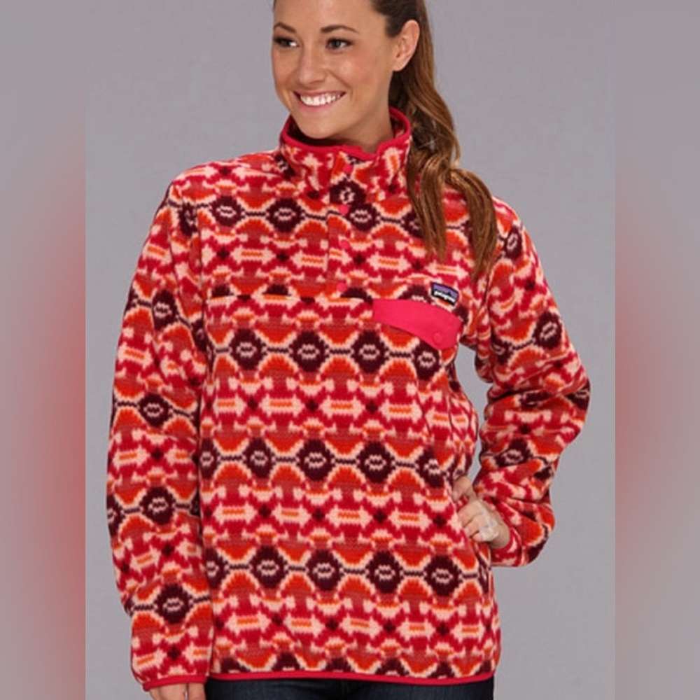 Patagonia Synchilla Aberdeen Butterfly Print Snap-T Fleece Pullover Size S